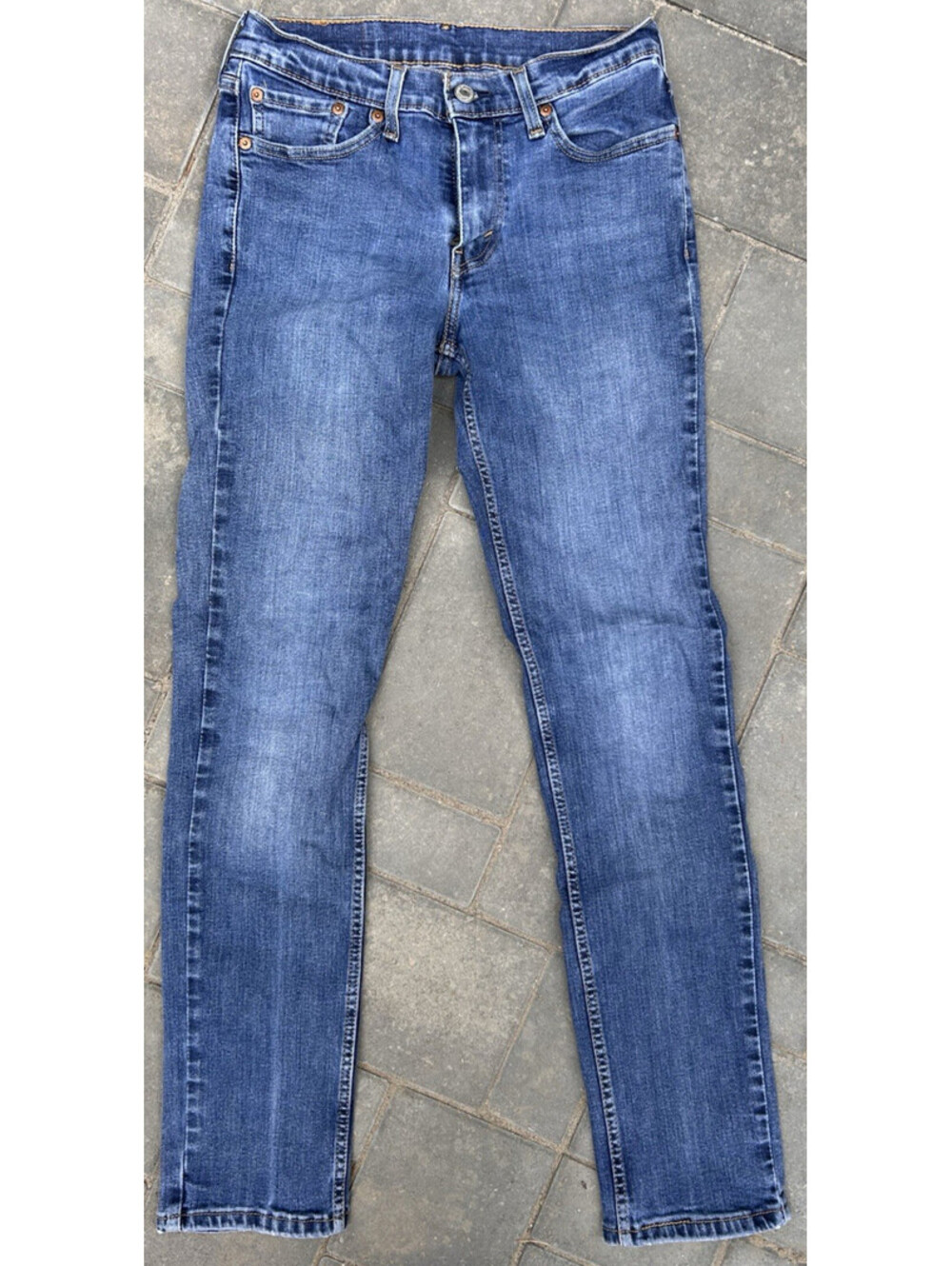 Levi's 511 Denim Blue Jeans 29W x 32L Mens Slim Straight Light Fade 24W x 29.5L